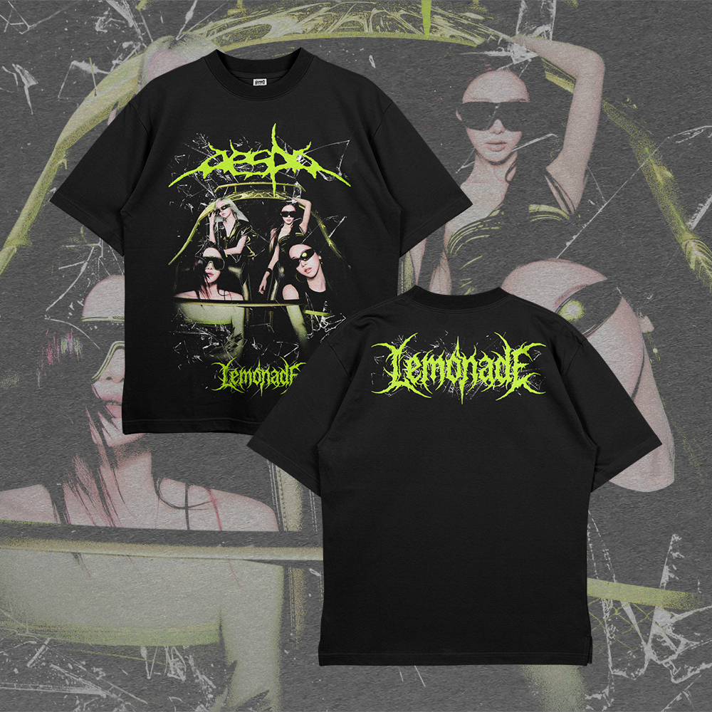 AESPA LEMONADE All Members Ver.2 BLACK OVERSIZE T-Shirt Series