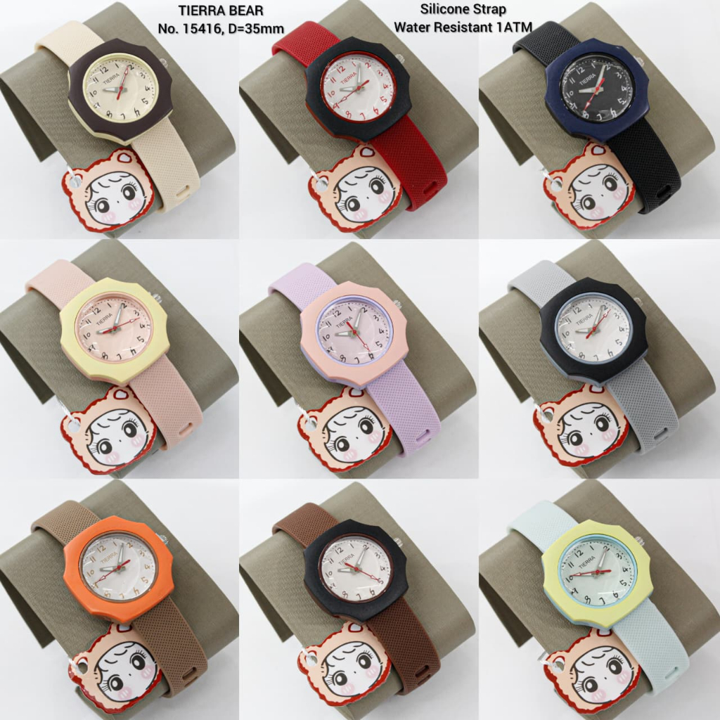 INSTANT SHIPPING / TIERRA Bear นาฬิกาผู้หญิงยาง No Series: 15416 เดิม