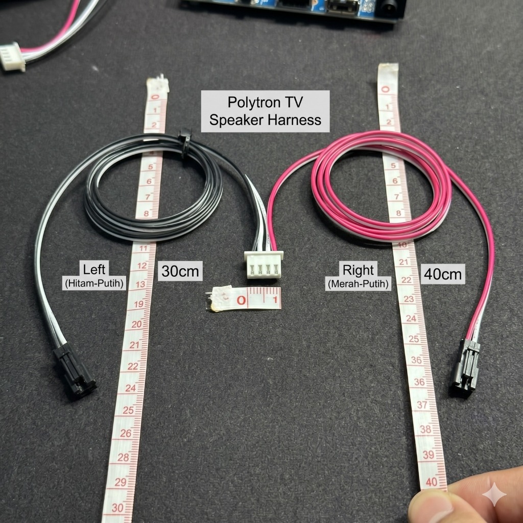 Polytron 4Pin PH2.0 ถึง 2x LED TV ซ็อกเก็ตลําโพงสาย 2Pin DIY ซ็อกเก็ตสากล