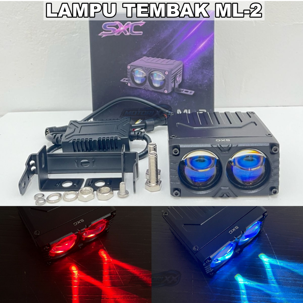 CAHAYA MATA ML2 LASER BILED SHOOTER LAMP 2 LASER EYES 3 สี BLUELENSE MINI LASER 3 LIGHT EYES รุ่น BILED ดั้งเดิม