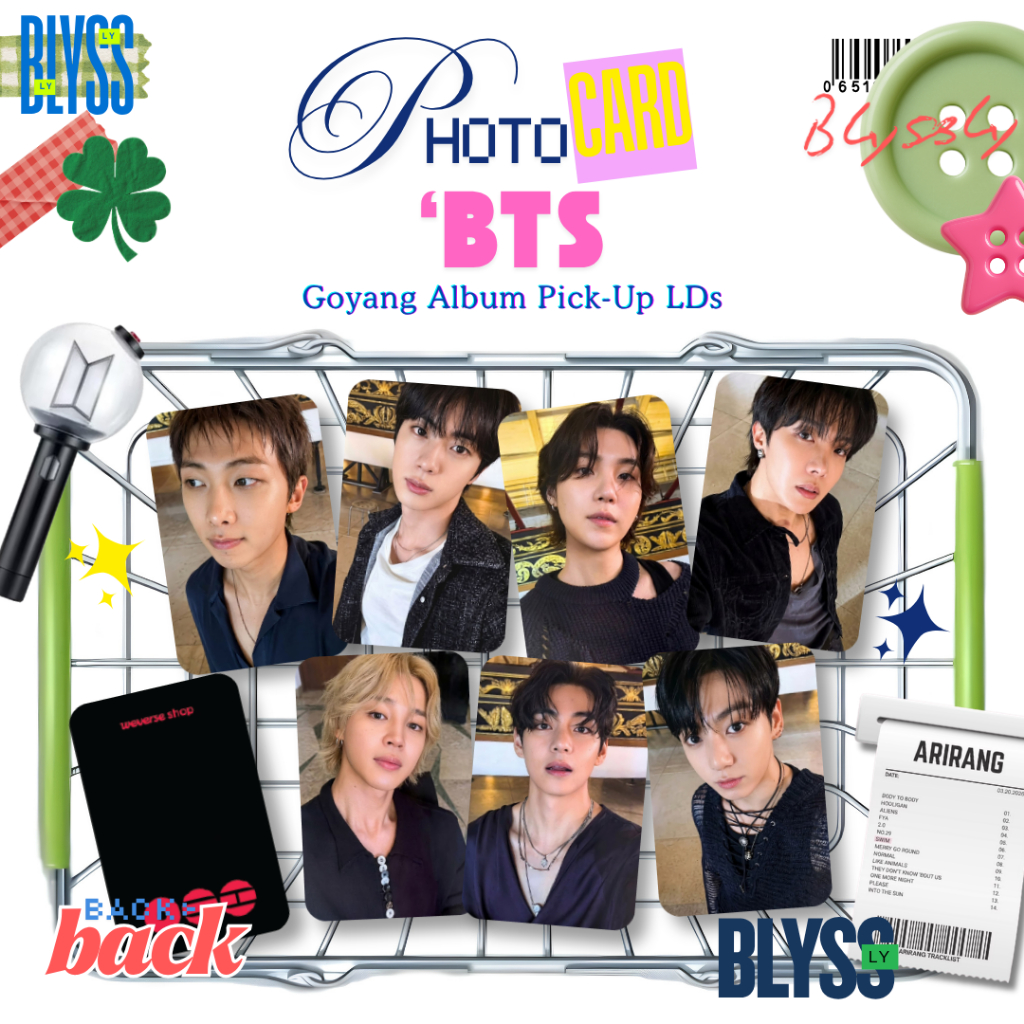 PHOTOCARD [BTS] [ARIRANG] Shake Album Pick-Up LDs 2 SIDES 7PCS KPOP CARD UNOFFICIAL RM JIN SUGA JOPE