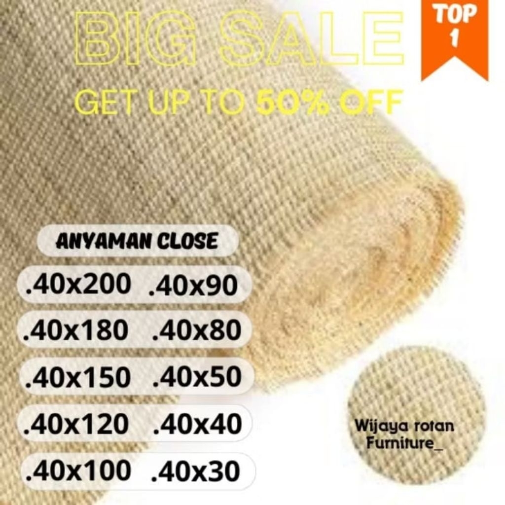 RATTAN WOVEN CLOSE ขนาด 40CM/WEBBING RATTAN/EXPORT RATTAN