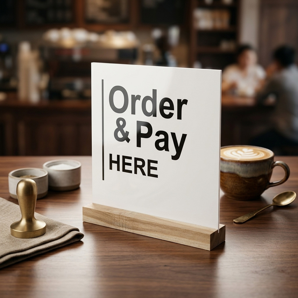 Order & Pay Area Signage - Order & Pay Here Sign Board