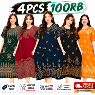 Daster Jumbo Rayon LD120 Busui Bumil | Model Kekinian Terbaru | 100RB 4PCS