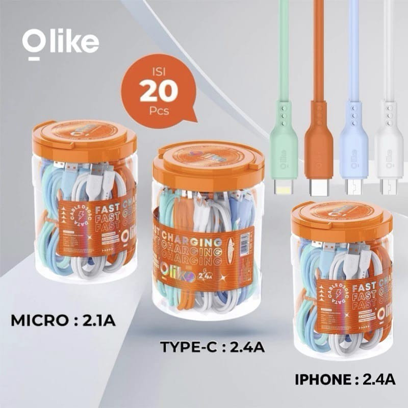 Olike D306C Type-C Data Cable, D306M Micro USB, D306L Iphone 20 PCS ของแท้