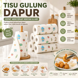 Tisu Dapur Gulung Roll Isi 50 Lembar Tisu Dapur Tissue Roll Gulung Dapur Penyerap Minyak