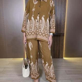 One Set Java Rayon Premium Busui Full Kancing Setelan Wanita Atasan Bawahan Celana Panjang Batik Adem Nyaman Tebal