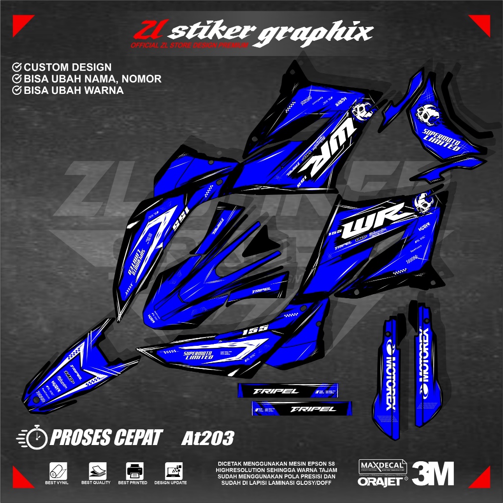 ล่าสุด WR 155 Full Body Decal 2026 WR 2026 Variation Sticker สามารถขอหมายเลขชื่อได้