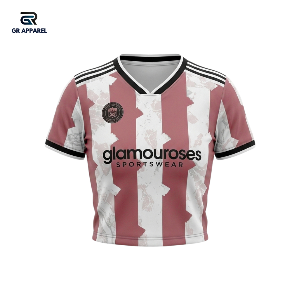 GR APPAREL - SPORT JERSEY SWEAR THE ROSE STRIPE WOMENS RUNNING JERSEY Sports