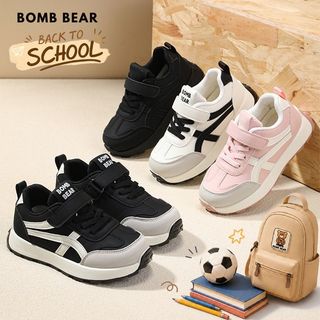 Bomb Bear Sepatu Sneakers Anak Laki Laki Back to School TK SD Sporty Hitam Pink YNSS2209