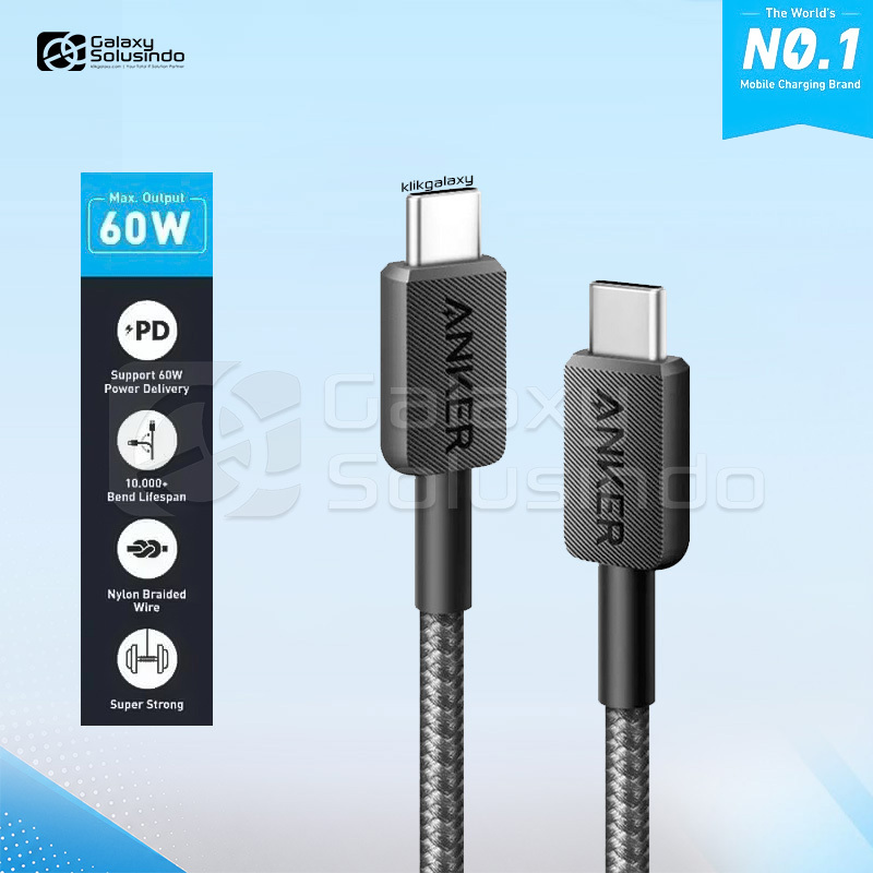 ANKER 322 สาย USB Type-C To Type-C PD 60W MFi - 0.9M - GS