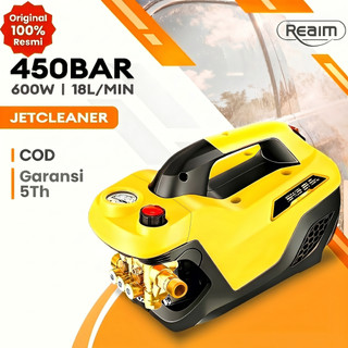 Reaim Jet Cleaner Mesin Cuci Mobil 600W 450Bar Selang Jet Cleaner Motor Induksi Steam Jet Cleaner Original 100% Resmi