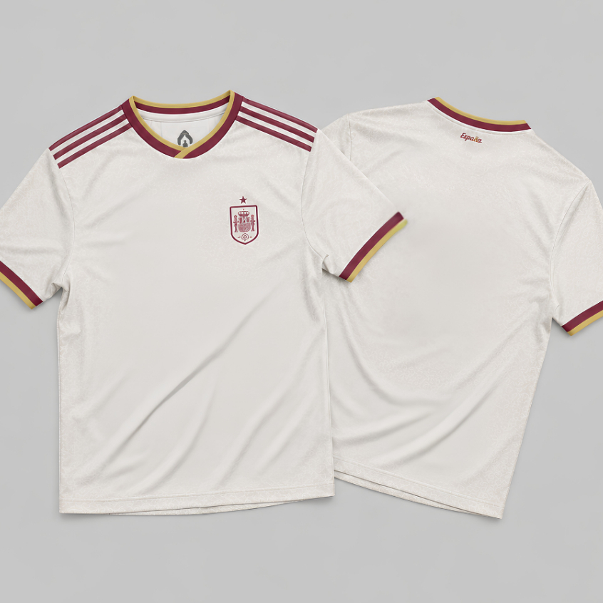 KQ Jersey Fantasy Spanish 2026 Fullprint – Custom Name & Number | เสื้อฟุตบอลทีมชาติสเปนสําหรับผู้ใหญ่และเด็ก | ถ้วยโลก 2026 | ลาไมน์ ปี 2026