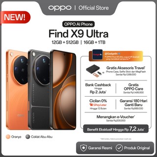 [BARU] OPPO Find X9 Ultra 12+512GB & 16GB+1TB [Hasselblad 50MP 10x Optik Telefoto, Kamera Ganda 200MP Hasselblad, Baterai Besar 7050mAh 100W SUPERVOOC, Video 8K Ultra Jernih,
