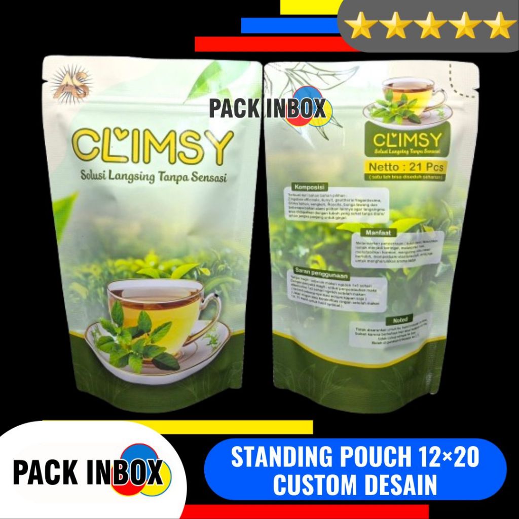 Standing Pouch 12x20 Custom Design FULL COLOR Standing Pouch Custom Design 12u20