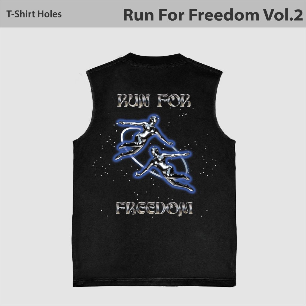 เสื้อยืด Rundawn Unisex Laser Holes – MUSCLE Running • Run For Freedom Vol.2