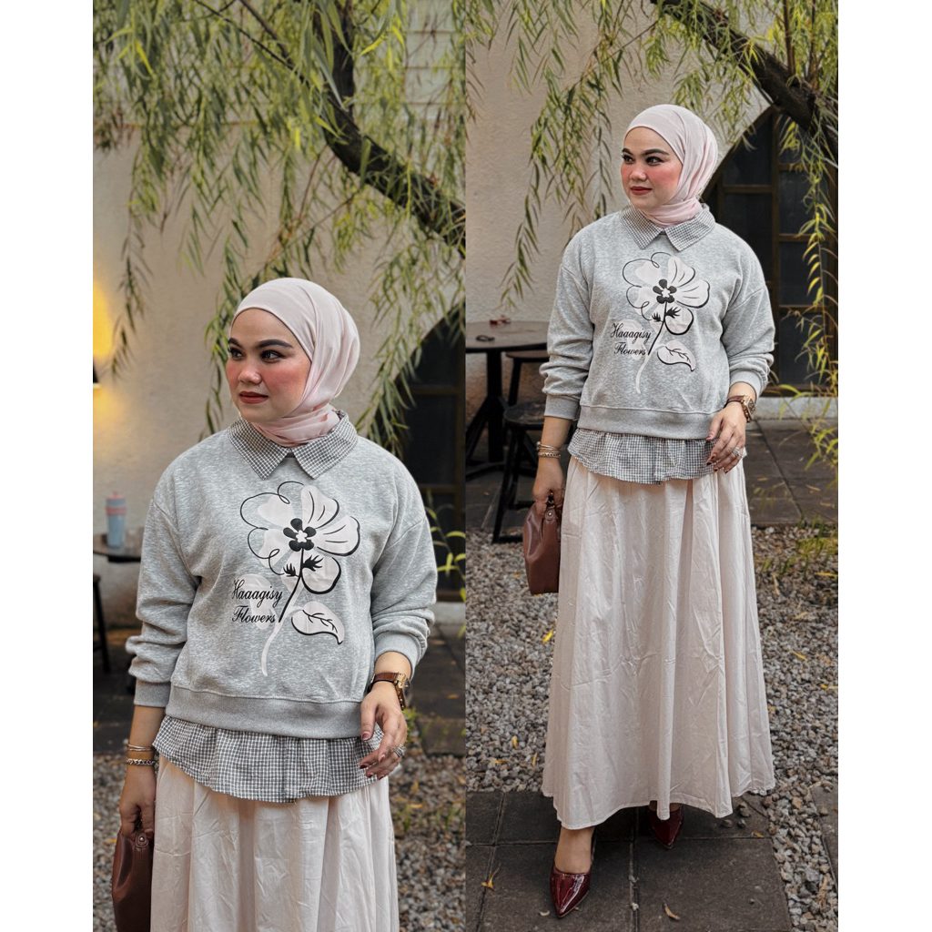 B5638 ดอกไม้ Sweatshrit