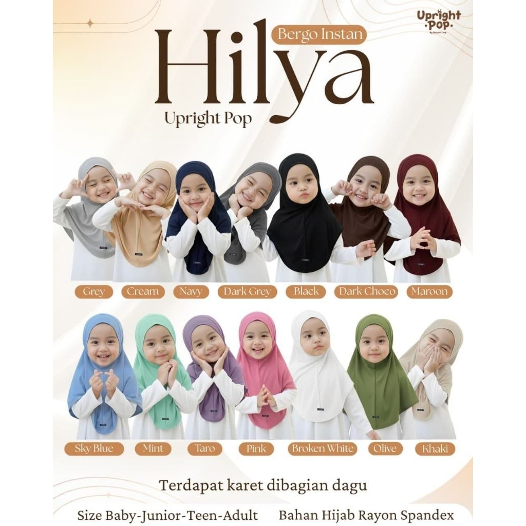 Hilya Baby Instant Bergo By Upright Pop | Hilya Instant Hijab By Upright Pop