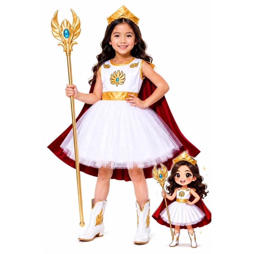 BAJUANAKUNIK / SHE RA CHILDRENS DRESS / SUPER HERO COSTUME / PRINCESS OF POWER COSTUME / HERO PRINCE
