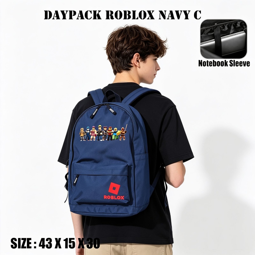 ROBLOX KIDS BAG - ROBLOX TEENAGE BACKPACK - ROBLOX MOTIF SCHOOL BACKPACK