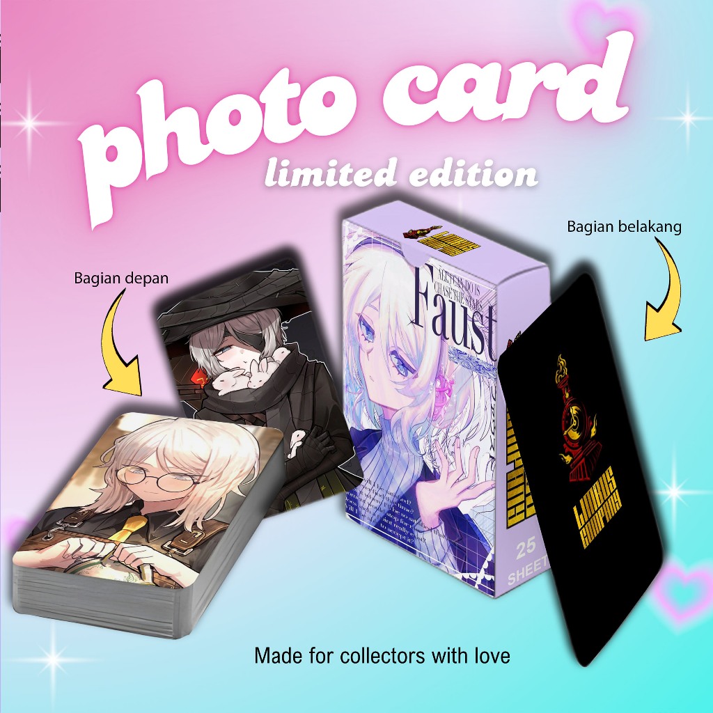 [ 2 ด้าน ] Photocard Set ล่าสุด Faust Limbus Company Premium 25 ชิ้น พร้อมกล่อง