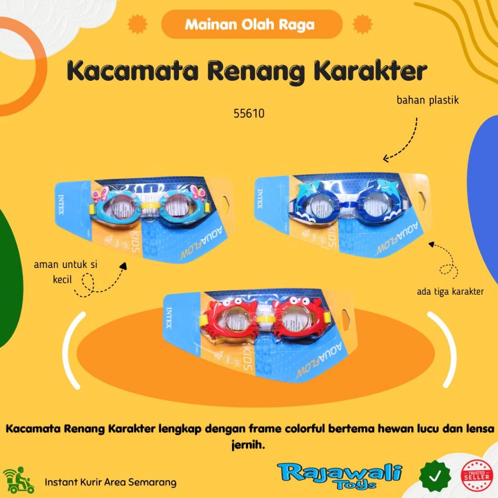 SWIMMING GOGGLES 5610 / CHARACTER SWIMMING GOGGLES / RAJAWALI TOY SHOP