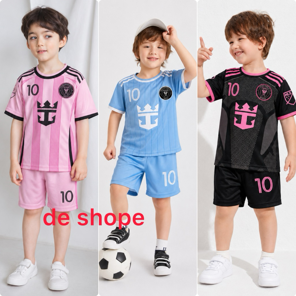 ชุดฟุตบอลเด็ก Miami messi club รุ่นใหม่ล่าสุด ชุดเสื้อฟุตบอลคุณภาพ รองเท้าฟุตซอลผู้ชายครบชุดที่สุด