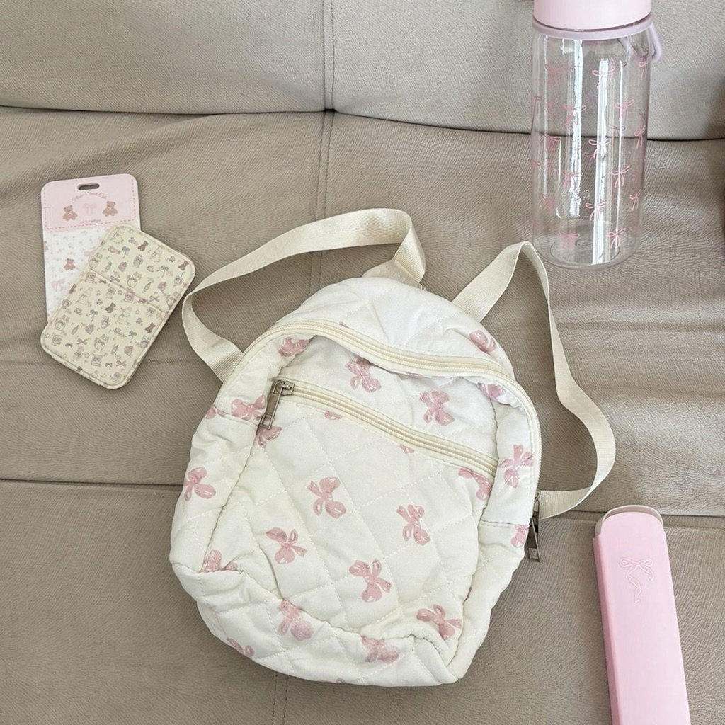 Mocorie - Levetteur Mini Backpack / Coquette Mini Backpack / Pink Ribbon Mini Backpack / Cute with P