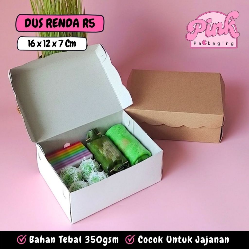 กล่องเค้ก R5 16x12x7 ซม.งาช้างคราฟท์วัสดุ 350 แกรมหนาตลาดกล่องขนมคุณภาพจัดเลี้ยงกล่องขนม