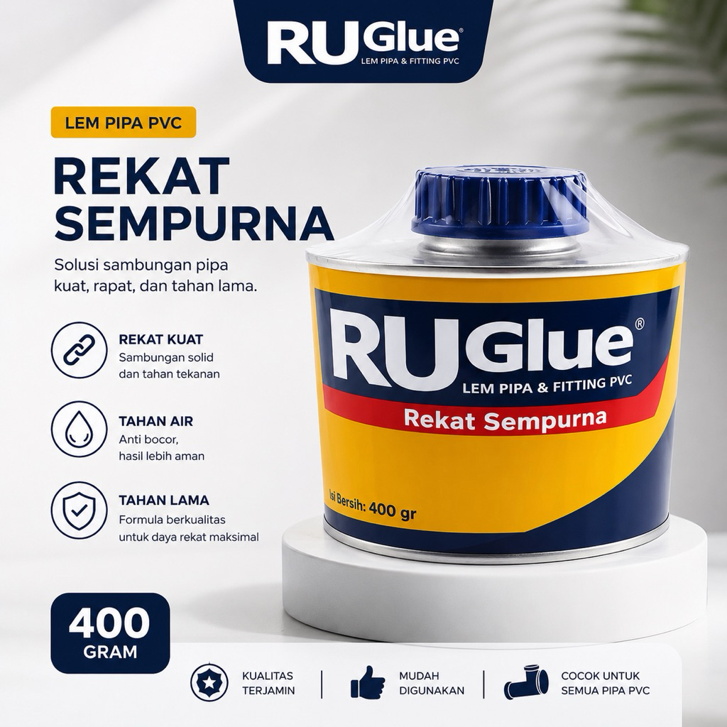 Rucika Ruglue Truglue PVC ท่อ PVC 400g 400 Original สามารถกาว RU GLUE TRUE GLUE