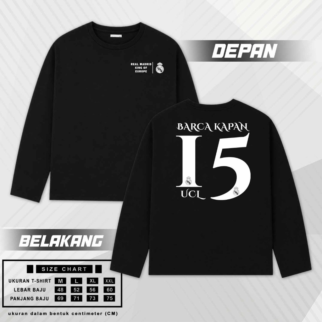 เสื้อยืด Real Madrid Barca 15 UCL แขนยาว