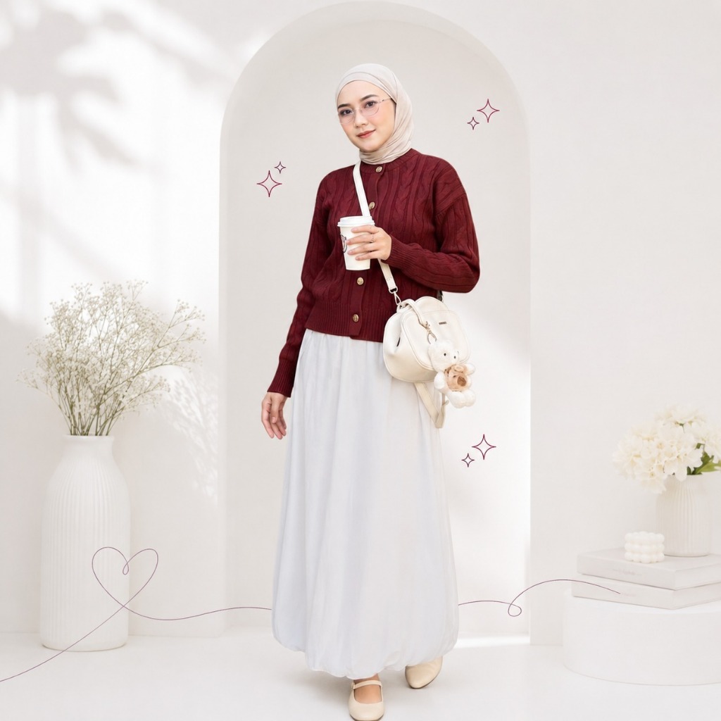 RUBY KNITWEAR / เสื้อสเวตเตอร์ถักสาย Finola เสื้อถักผู้หญิง / Kiyorawears / คาร์ดิแกนถัก Haerin
