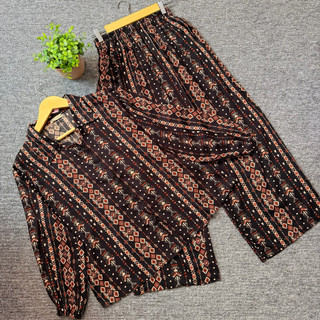 ONESET KAISHA KEMEJA CELANA KULOT SETELAN  BAJU DAN CELANA SETCEL PAJAMAS
