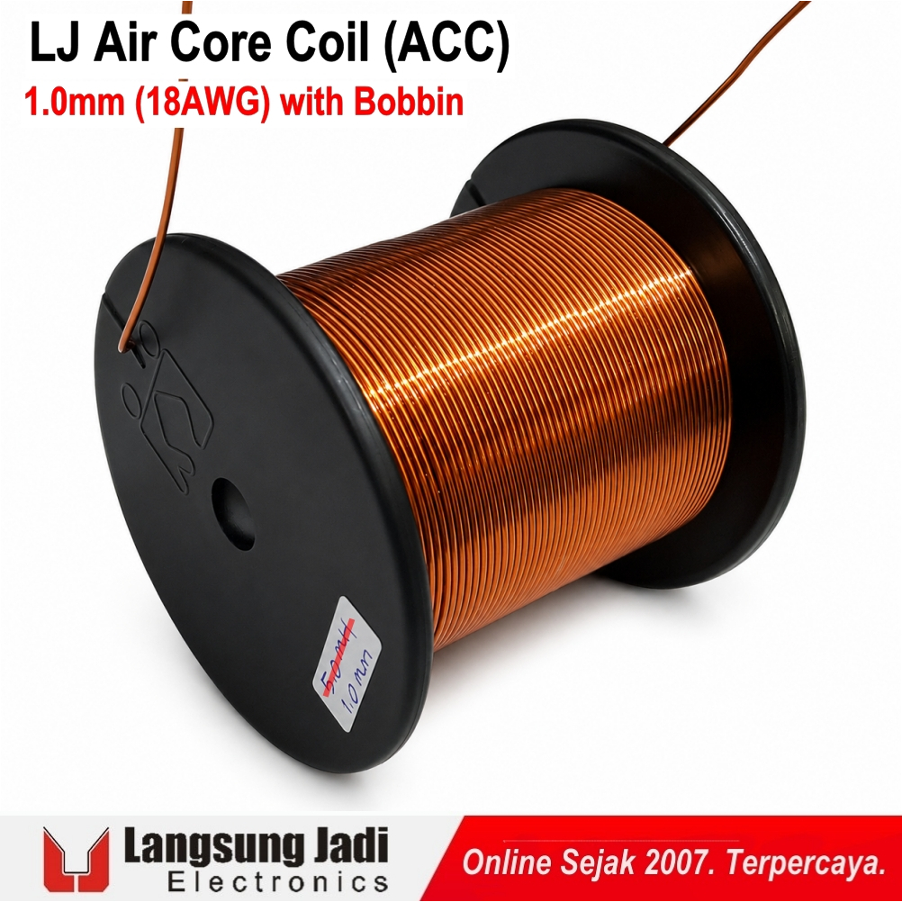 6.8mH 1.0 มม.AirCore Crossover Coil - LJ ACC 6.8mH 1.0 มม. 18AWG XO Inductor