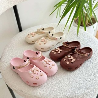 Sepatu Sandal Wanita Hiasan Strawberry, Pita, Rabbit, & Bunga Sandal Kekinian Cewek Empuk 3512M