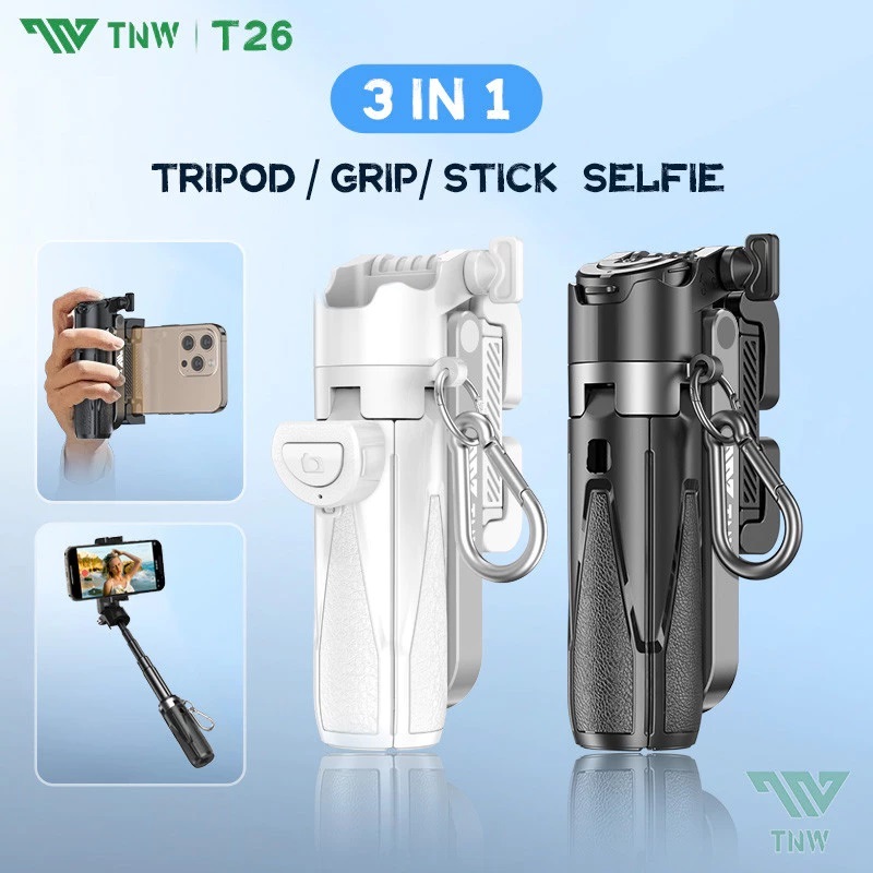 TOMBOL TNW T26 ไม้เซลฟี่ขาตั้งกล้องขนาดเล็ก - ไม้เซลฟี่ขนาดเล็กขาตั้งกล้องพร้อมรีโมทคอนโทรล - 3in1 ข