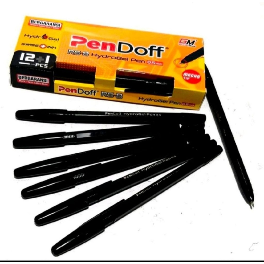 GM pendoft RS 8 hydrogel pen 0.5mm แพ็ค 12 ชิ้น สีดํา