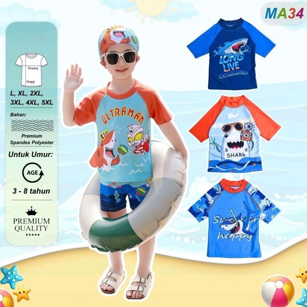 1-8 Years Old Boys Girls ชุดว่ายน้ํา Set ลายใหม่ล่าสุด