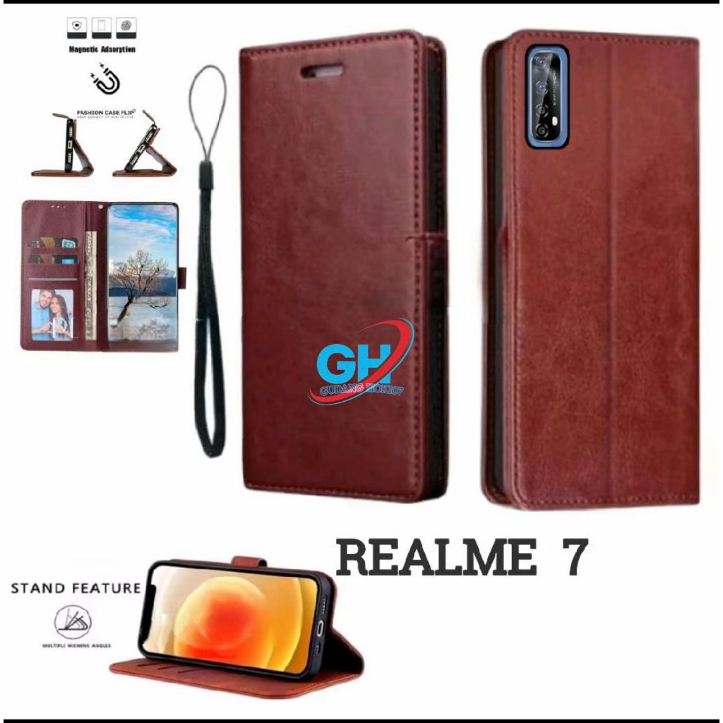Flip Case REALME 7 Leather Case Flip Cover Premium Wallet Flip Wallet Book Case