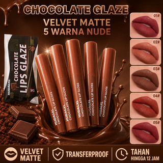 5PCS Lip Gloss Velvet Matte Set 5 Warna Nude Cokelat Lipstick Lip Cream Transferproof Tahan Lama Tidak Lengket