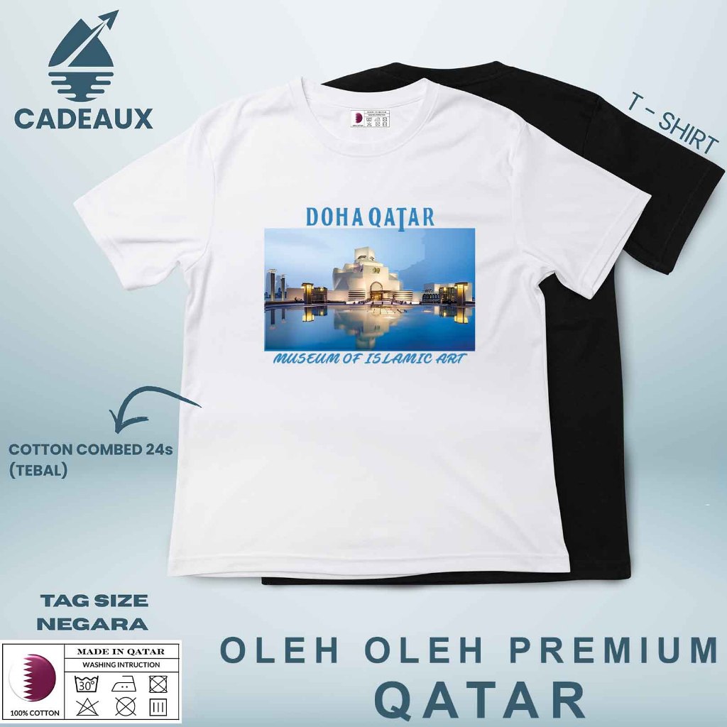 QATAR SOUVENIR T-SHIRT WHITEL VARIANT, USING ORIGINAL QATAR LABEL TAG. เสื้อยืด SOUVENIR