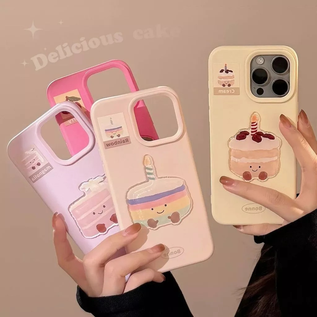 เค้กขนมเค้กฟรุ๊ตตี้ซิลิโคนพื้นผิวสําหรับ Iphone 15 15 PRO 15 PROMAX 16PRO 16E 16PROMAX 17PRO 17 AIR 