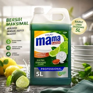 Sabun Cuci Piring Mama Lemon Jeruk Nipis Ukuran 5L Aa cleanclearTerlaris Busah Melimpah