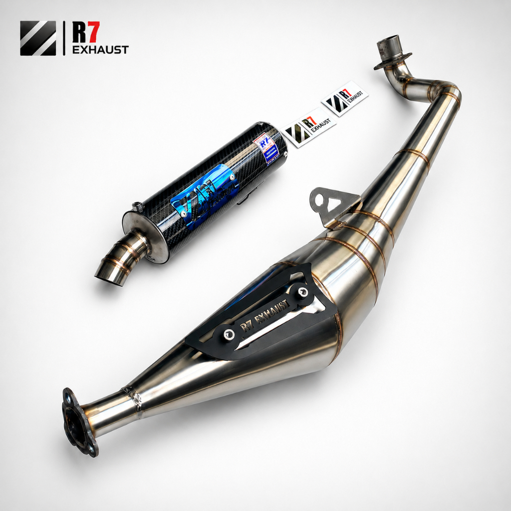 Standard Racing Exhaust Fizr Alfa Bravo Sigma SS2 Y110 Y100 Mate 100 Sport 100 RC100 สแตนเลส UnderSide Carbon Shield R7