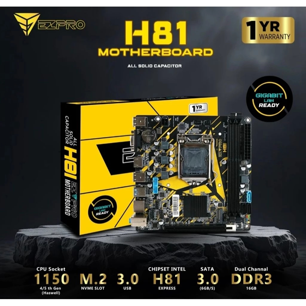 เมนบอร์ด Ezpro H81 LGA 1150 - ชิปเซ็ต intel H81 DDR3