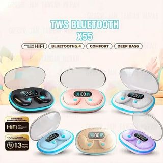READY TWS X55 Bluetooth Headset Intelligent Noise Cancelling Wireless Headset Bluetooth Earphone 5.3 Super HIFI Bass In-Ear Dual Bone Conduction Earphone / Headset Bluetooth Super Bass