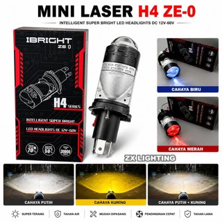 Lampu H4 Mini Laser  Ibright Ze-0 3 Warna Lampu Utama Socket H4 Led