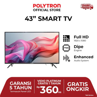 LED POLYTRON SMART TV PLD 43CV8869 (43 INCH) 40CV8969 (40 INCH) PLD 32CV1869/32CV2269(32 INCH) PLD 24CV1869 (24 INCH) SMART TV 34 INCH 32 INCH 40 INCH | LED POLYTRON SMART TV YOUTUBE MOLA TV GARANSI RESMI 5 TAHUN ORIGINAL