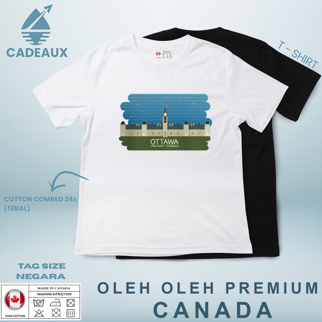 KANADA CANADA OTTAWA SOUVENIR เสื้อยืดผ้าฝ้าย Combed 24s SOUVENIR ของขวัญพรีเมี่ยม