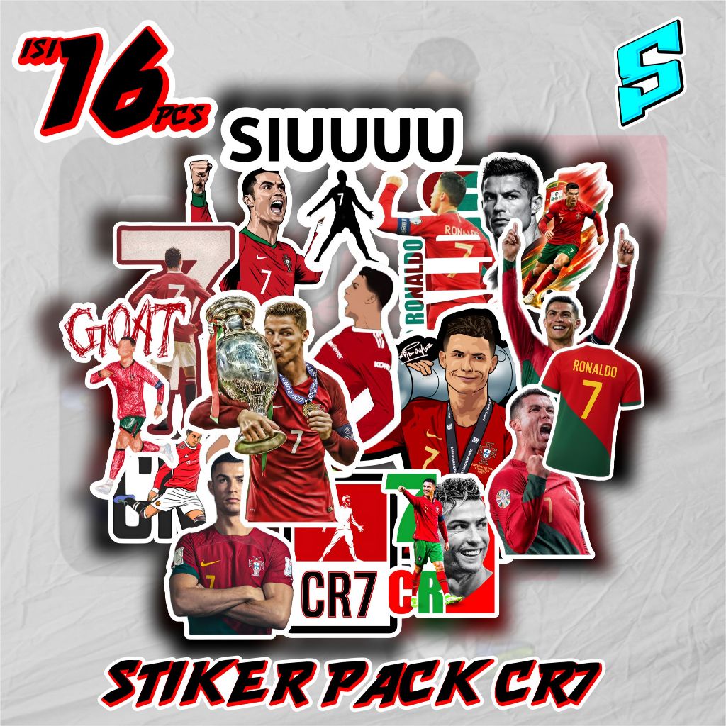 P7 สติ๊กเกอร์แพ็ค CRISTIANO RONALDO CR7 VIRAL STICKER PACK CR7 GOAT CRISTIANO RONALDO ใหม่ล่าสุด COO